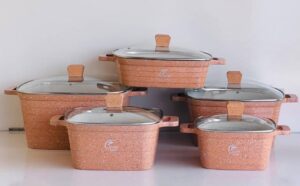 5 Set Non-Stick Cooking Pot - Durable & Easy to Clean